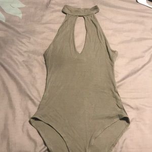 Open Green Forever 21 Body Suit